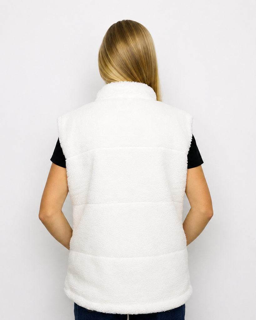 Alternate view of Premium White Sleeveless Puffer Jacket