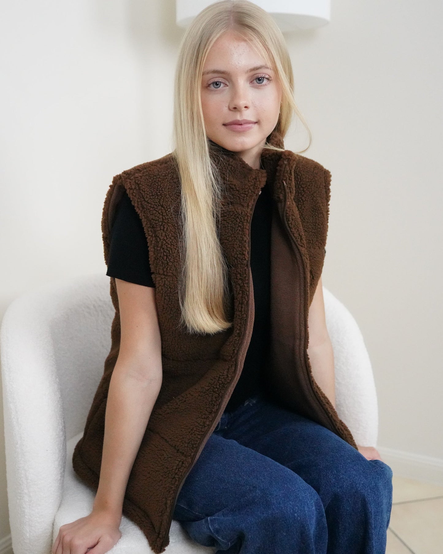 Premium Choc Brown Sleeveless Puffer Jacket