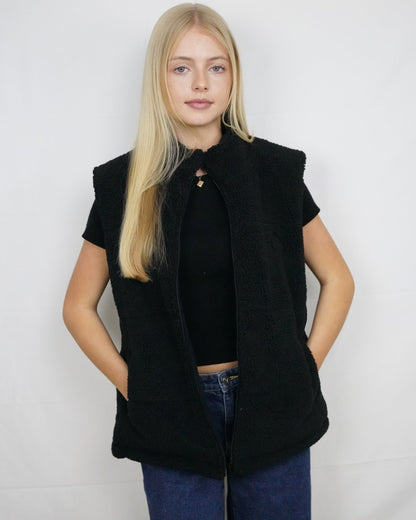 Premium Midnight Black Sleeveless Puffer Jacket