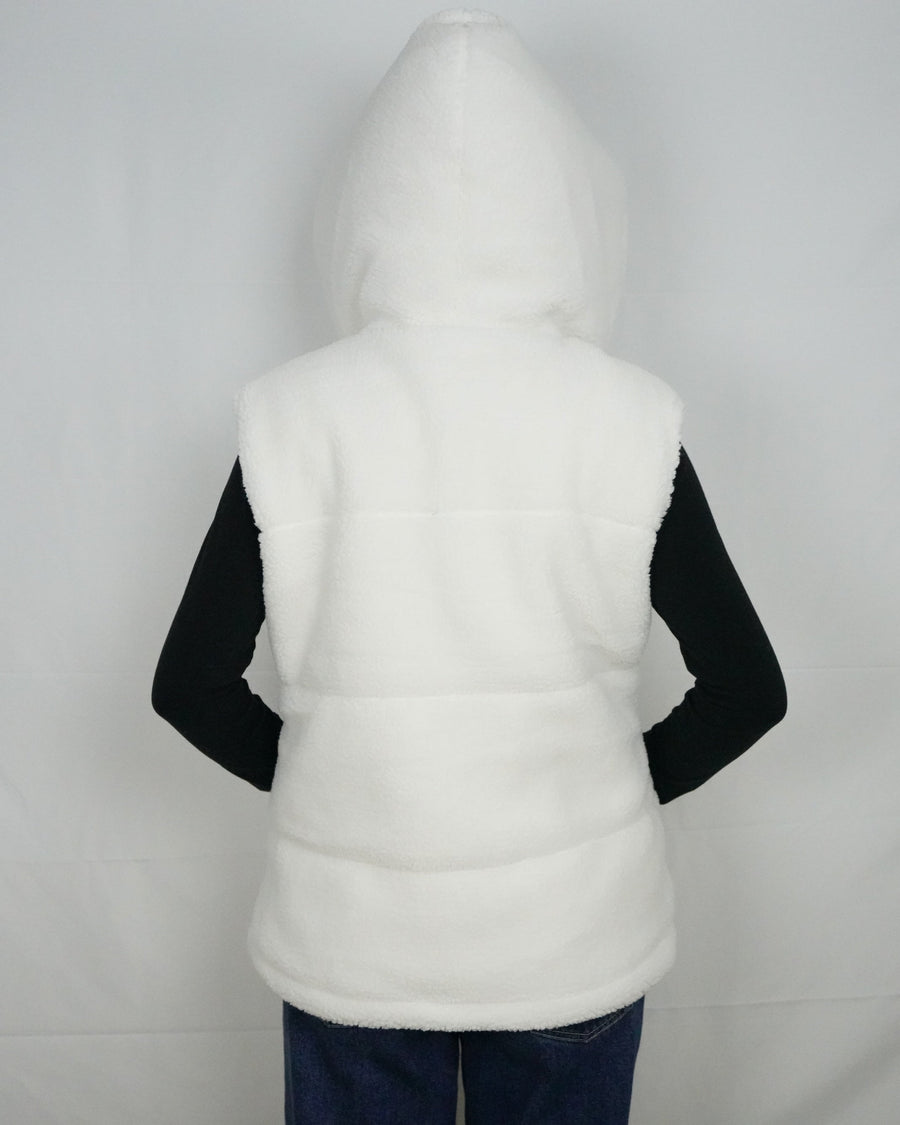 Alternate view of Premium White Hooded Puffer Jacket