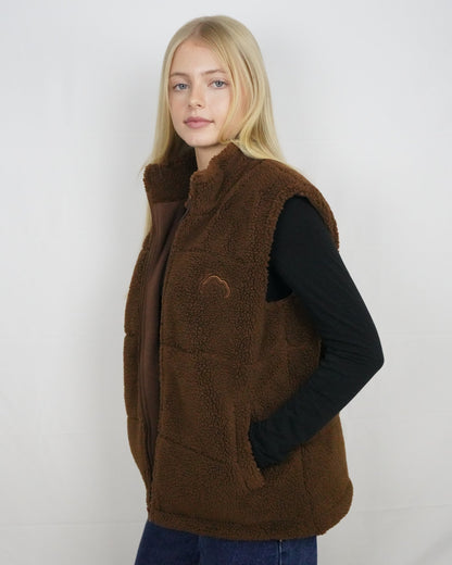 Premium Choc Brown Sleeveless Puffer Jacket